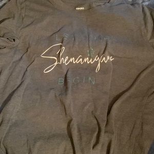short sleeve “let the shenanigans begin”